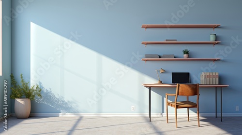 Fototapeta Naklejka Na Ścianę i Meble -  photo of a room wall include the desk