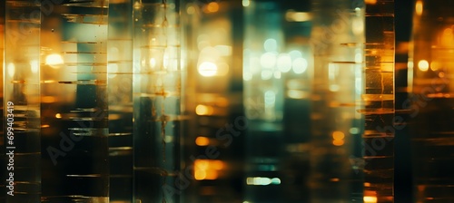 Abstract blur film camera light leak night background. Generative AI technology.