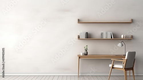 Fototapeta Naklejka Na Ścianę i Meble -  photo of a room wall include the desk