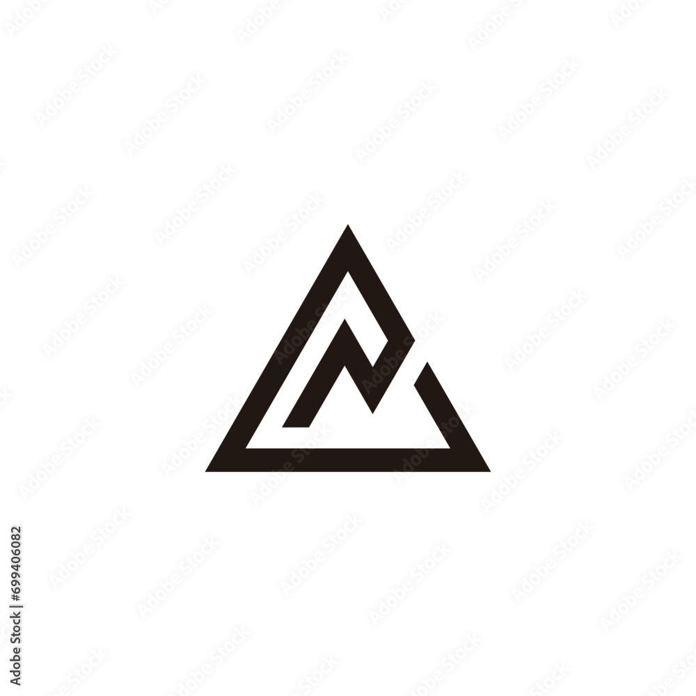 triangle letter n simple geometric line logo vector triangle letter n simple geometric line logo vector