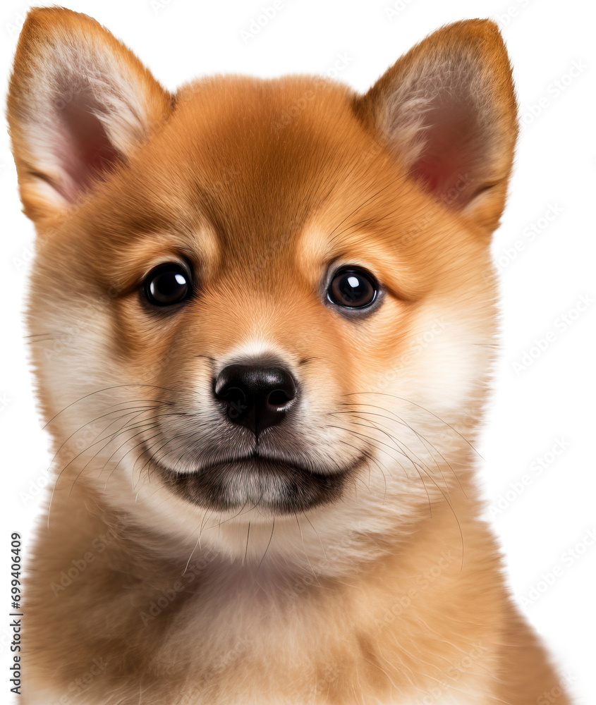 Baby Shiba Inu isolated on transparent background. PNG