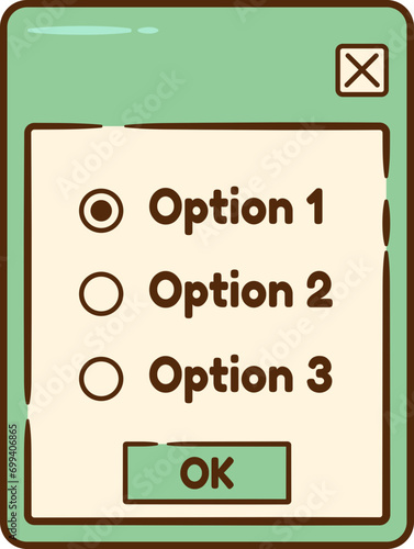 Retro Option Window UI