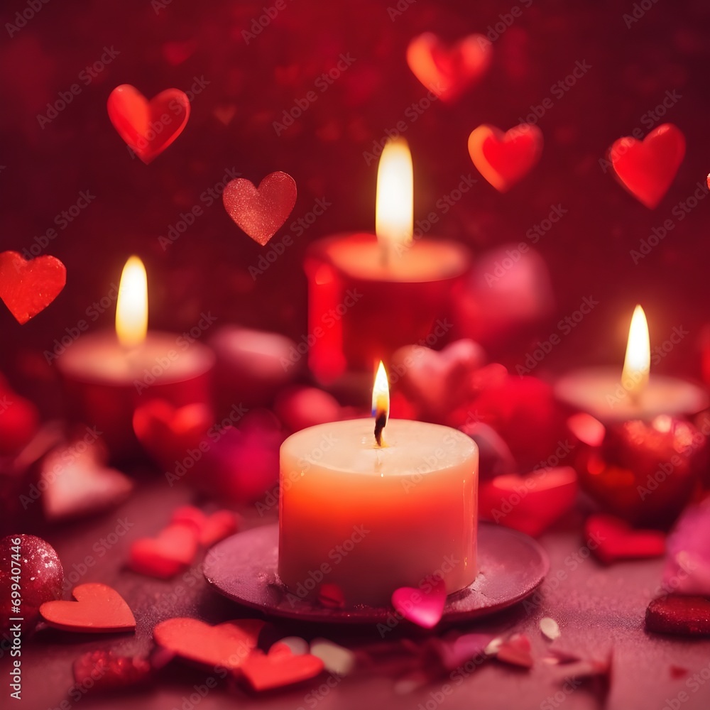 valentines day background, social media background for vday, full of romance cards with love, red rose and candles valentines day background, social media background for vday, full of romance cards with love, red rose and candles