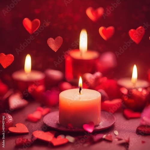 valentines day background  social media background for vday  full of romance cards with love  red rose and candles