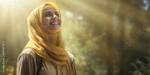 Arabic Female Forestry Worker Professional Employment Good Looking Backdrop Generative AI
