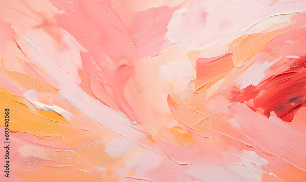 Obraz premium Acrylic paint strokes. Abstract background in pink colors, Generative AI