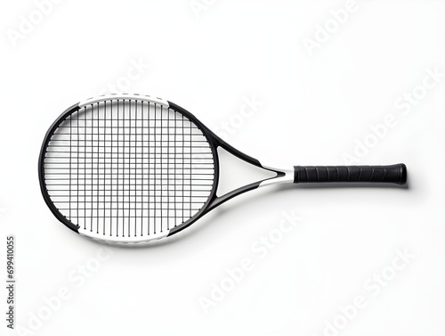 isolated tennis racket and ball. a regular tennis racket equipment with white background. © Mhize ID