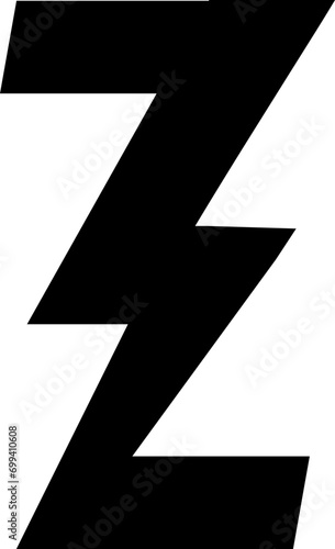 Flash Electric Font Alphabet Z