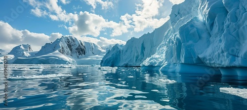 Iceberg at arctic. Generative AI technology. 