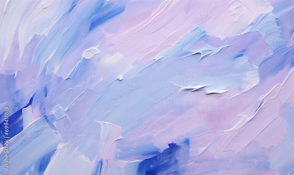 Obraz premium Acrylic paint strokes. Abstract background in blue and purple colors, Generative AI