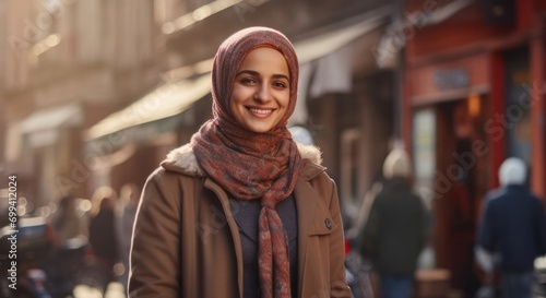 Arabic Woman Social Worker Job Career Attractive Setting Generative AI © Johnathan