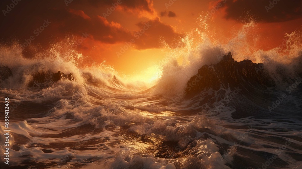 Ocean opening in biblical event of Moses.