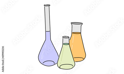 line art color of Chemical lab retorts