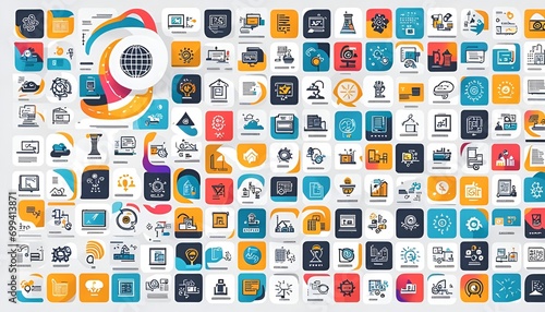 set of icons for web design photo