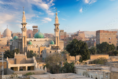 General view of the Northern Cemetery, part of the City of the Dead in Cairo, Egypt