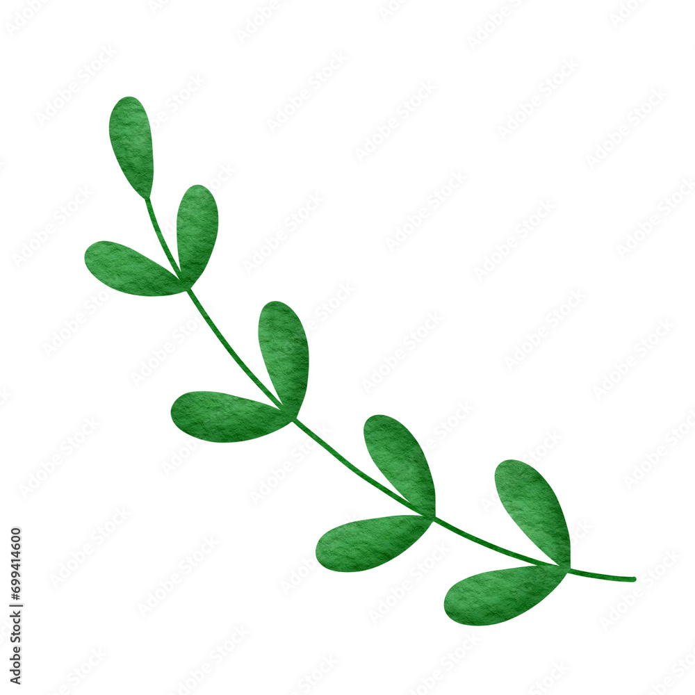 Naklejka premium green leaf in paper texture