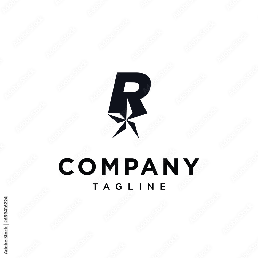 Obraz premium Letter R star logo icon vector template.eps