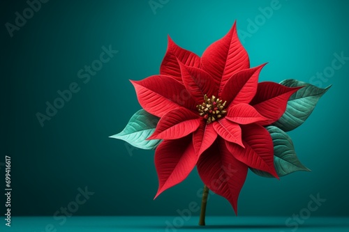 red poinsettia christmas decoration