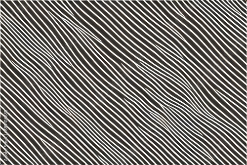 Wavy and swirled lines vector seamless pattern. Bold curved lines and stripped ornament. Seamless horizontal banner with doodle bold lines. Black and white wallpaper, background, poster