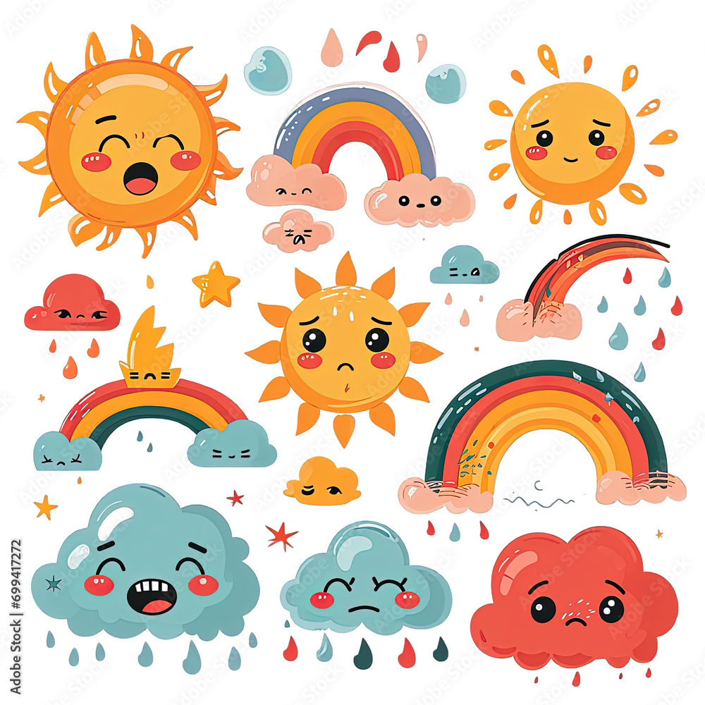 Weather Cute Cartoon Set
