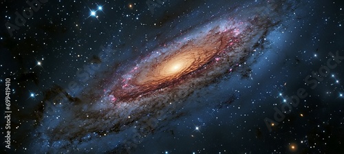 Spiral galaxy. Science astronomy nature. Generative AI technology. © Hero Design