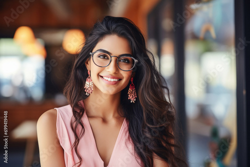 young beautiful woman wearing glasses