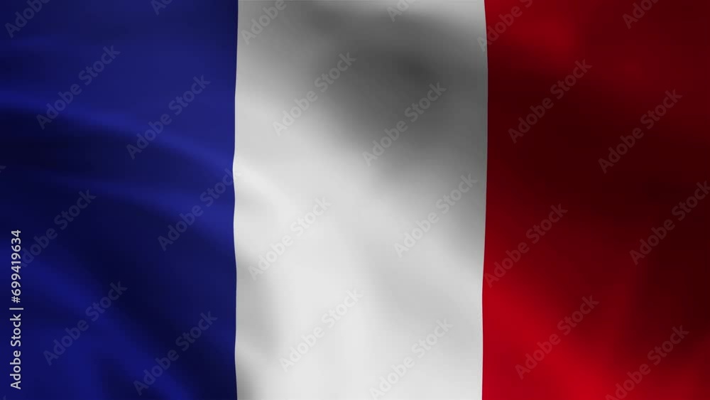 4K Ultra HD Realistic Waving Flag Animation of France 4K Ultra HD Realistic Waving Flag Animation of France