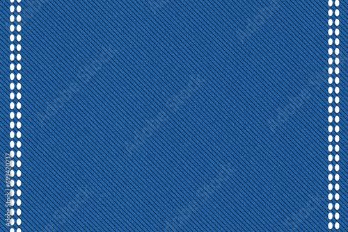 Blue jeans denim fabric texture background realistic illustration. twill fabric pattern. Closeup of cotton jeans textile or denim canvas material with, Blue worn jeans textile pattern