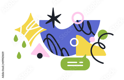 Abstract geometric shapes, elements composition in modern style. Communicatio...