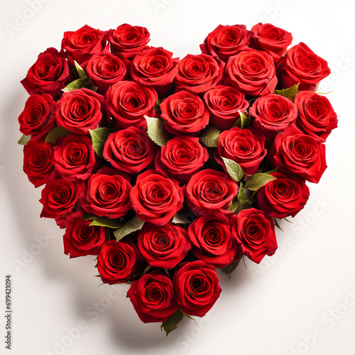 Romantic Red Roses Heart-Shaped Bouquet - Elegant Gift for Valentine s Day  Anniversaries  and Special Occasions