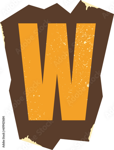 Papercut Uppercase Letter W Scrapbook