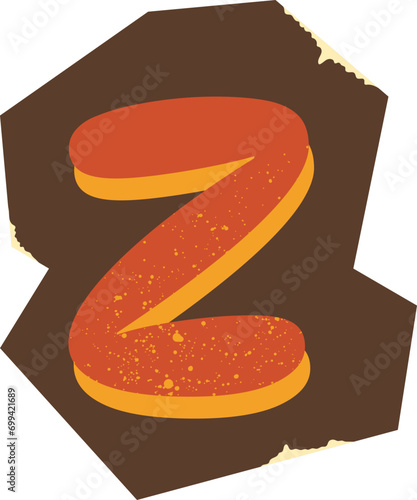 Cutout Lowercase Letter Z Retro