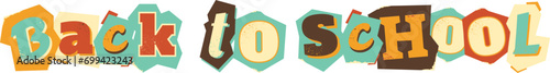 Back To School Collage Lettering Illustration