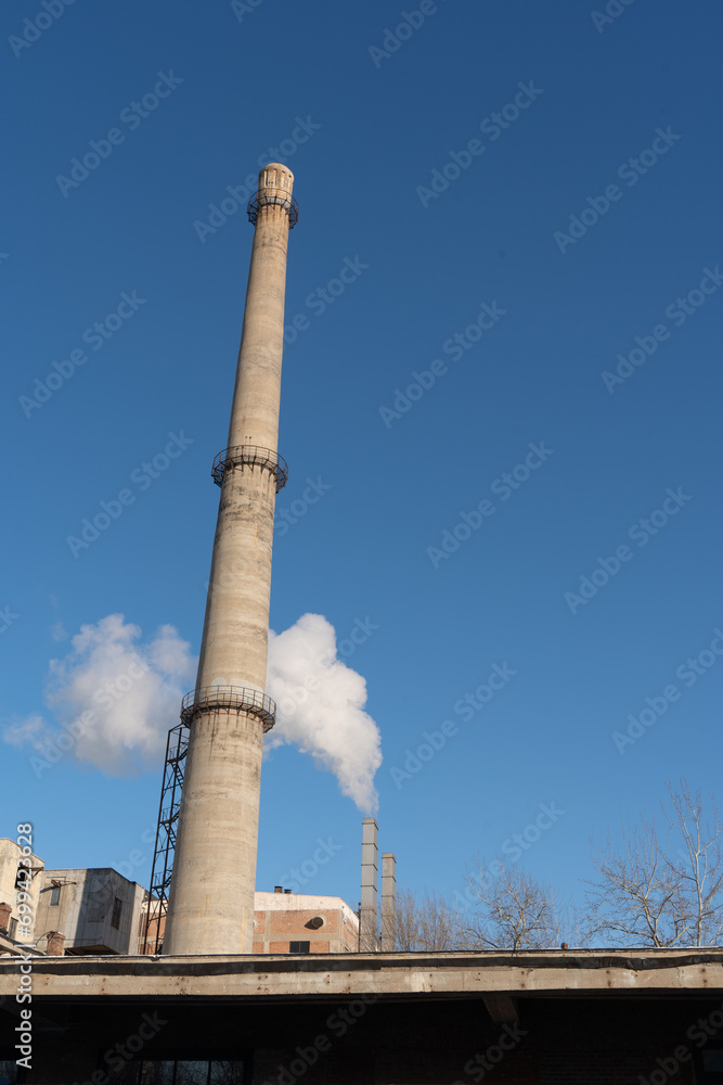 City heating winter heating water vapor industrial chimney