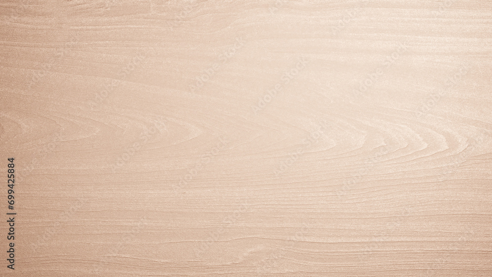 Wood grain background with light reflection effect from sunlight and light brown gradient mist. - obrazy, fototapety, plakaty 