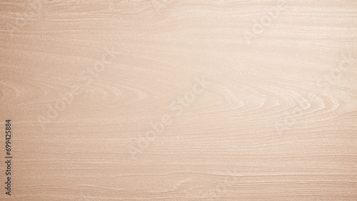 Wood grain background with light reflection effect from sunlight and light brown gradient mist. photo