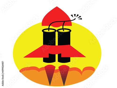 Boom Rocket logo vector