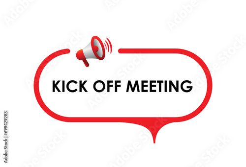 kick off sign on white background	