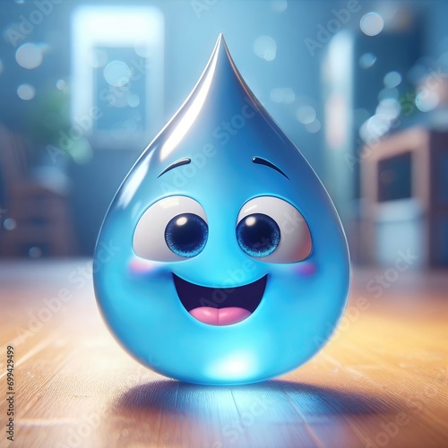 Cute and adorable water drop. Generative AI.