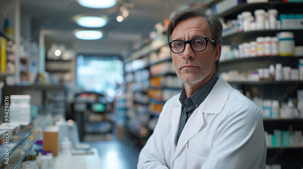 Smiling portrait of a handsome pharmacist Smiling portrait of a handsome pharmacist