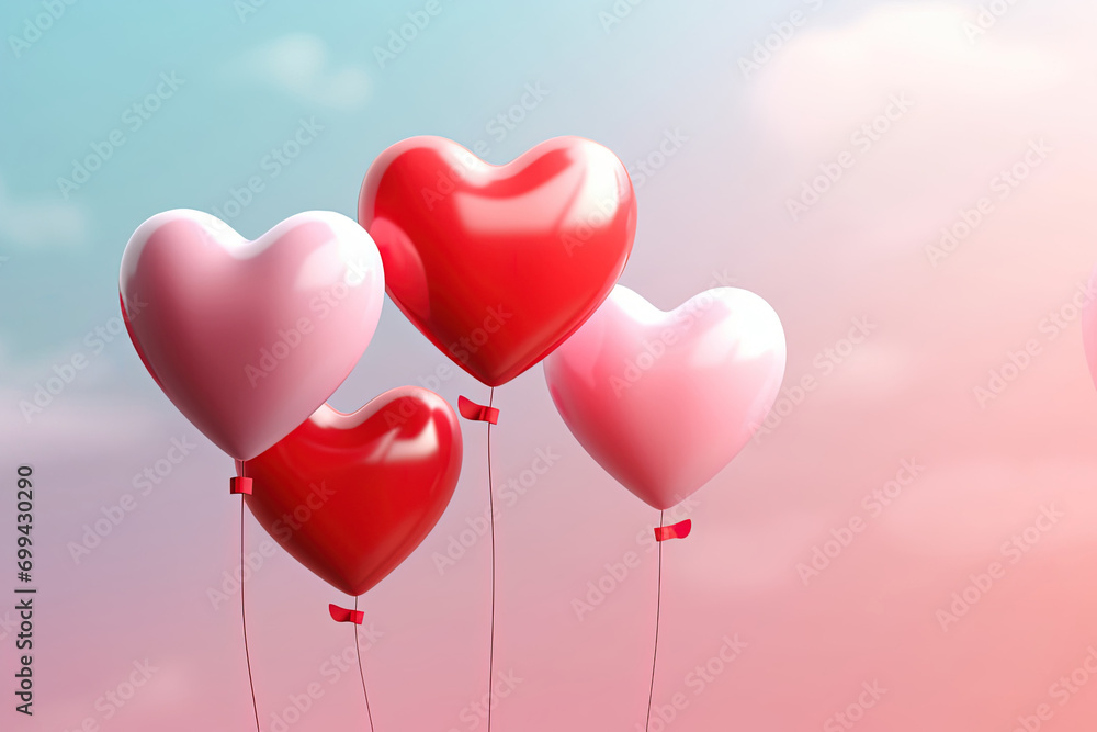 3D Heart Shape Colorful Air Helium Balloons for Birthdays, Mother's Day, Anniversary, Valentine's Day, Wedding Party Celebration Banner