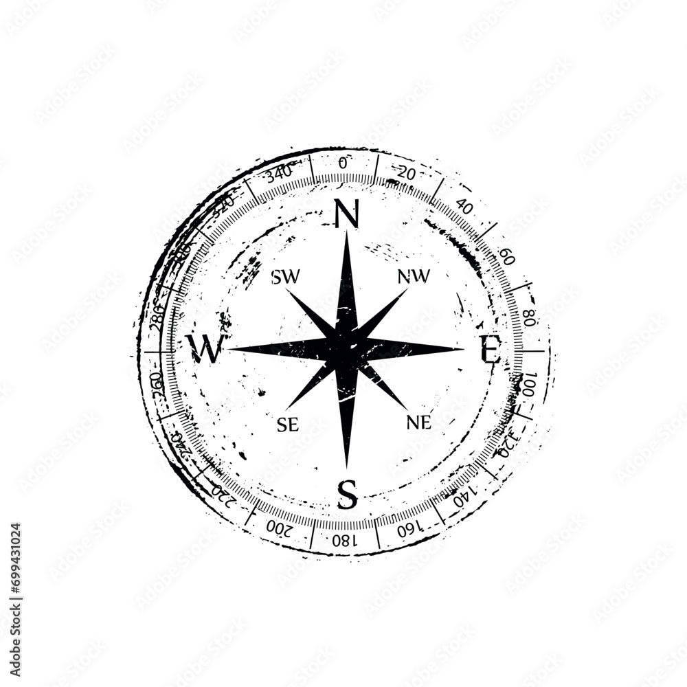 compass icon on white background	
