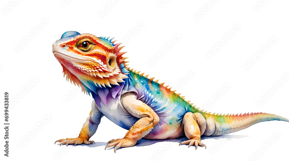 Fototapeta premium colorful watercolor bearded dragon #1