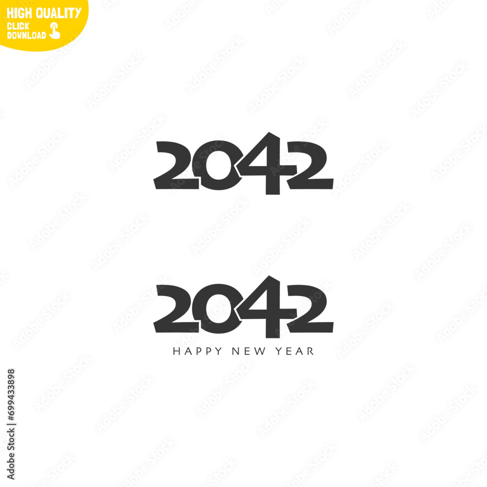Creative Happy New Year 2042 Logo Design
