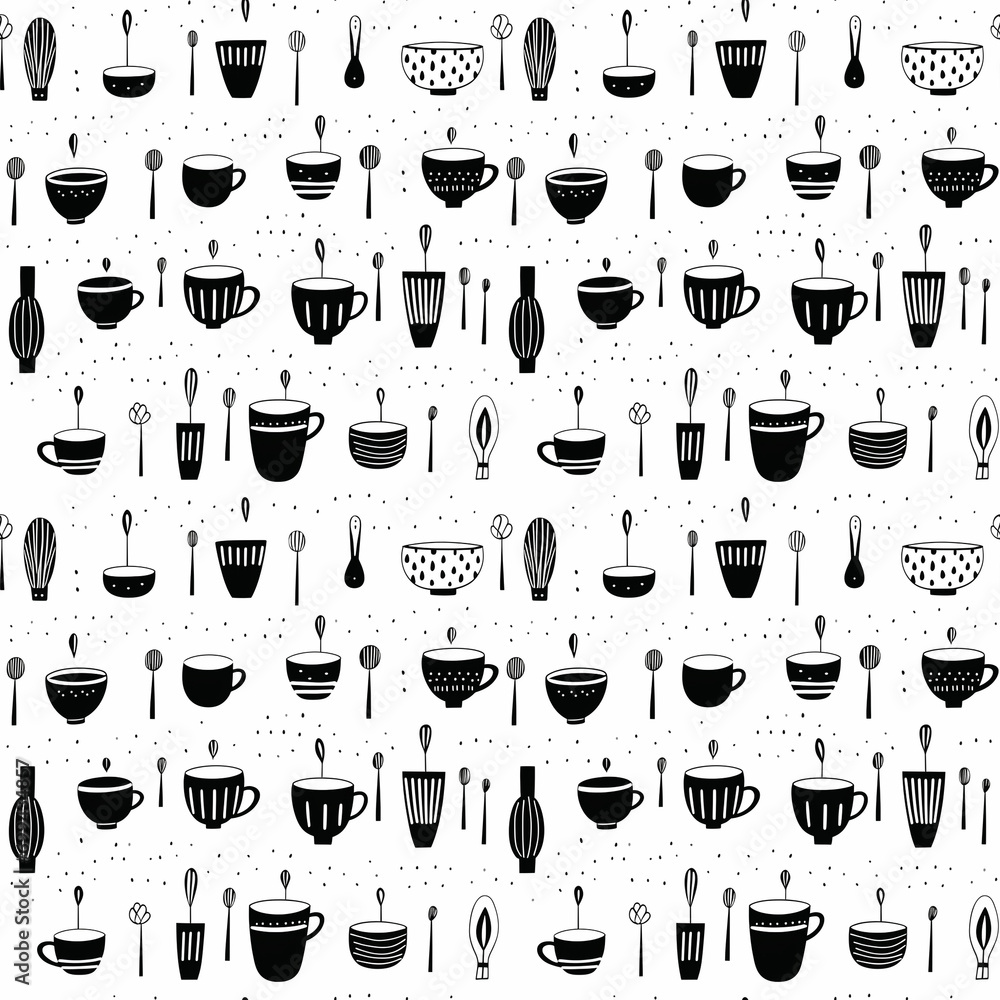 pattern with cups pattern with cups