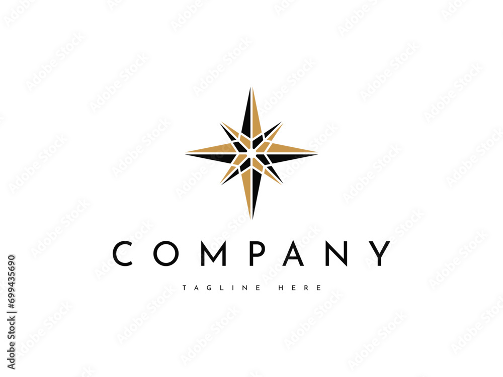 creative compass star logo design creative compass star logo design