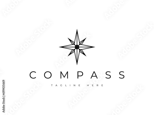 creative compass star logo design photo