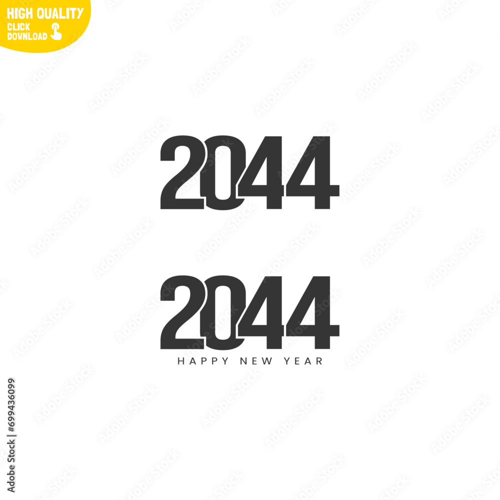 Creative Happy New Year 2044 Logo Design