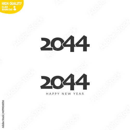 Creative Happy New Year 2044 Logo Design