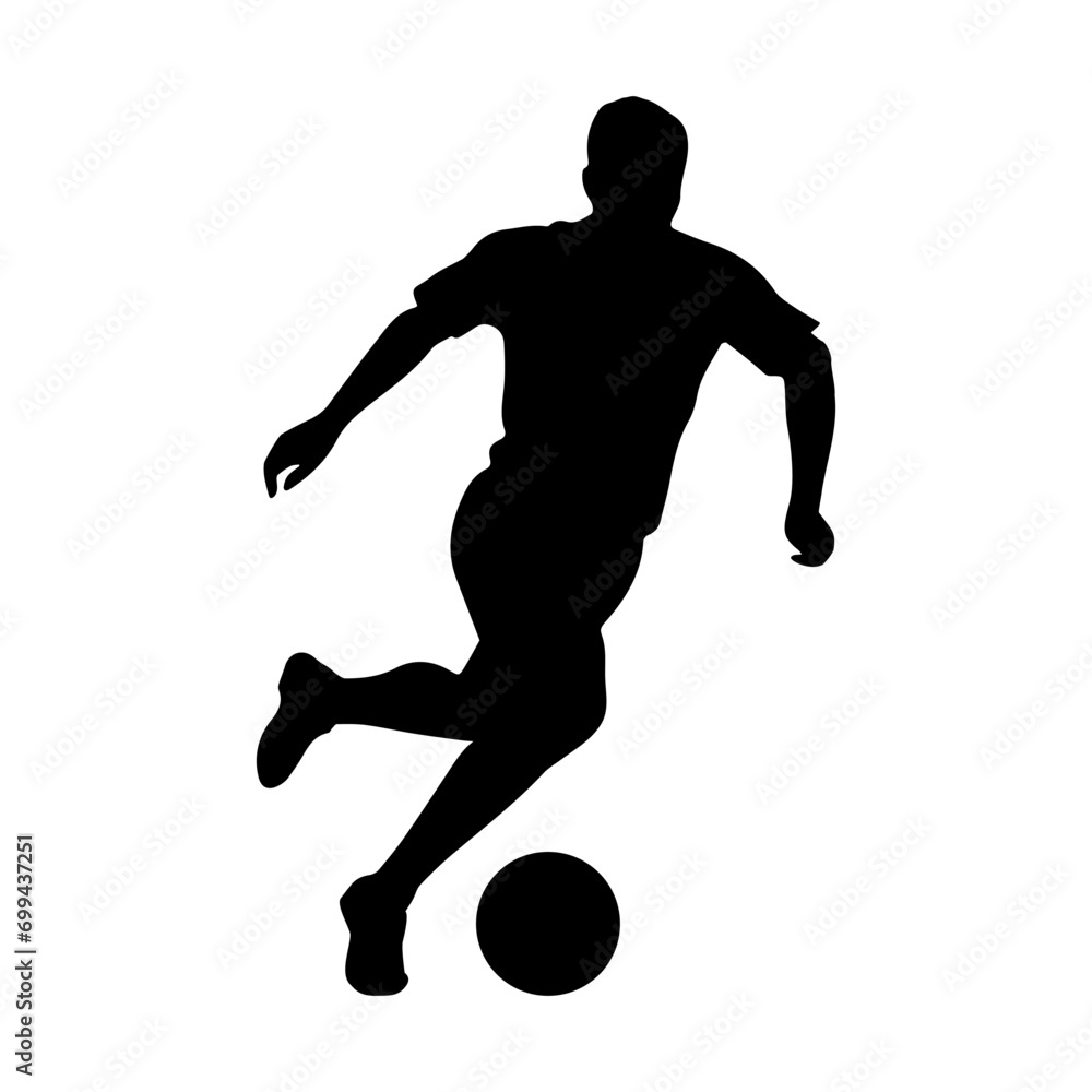 Soccer football player vector silhouette